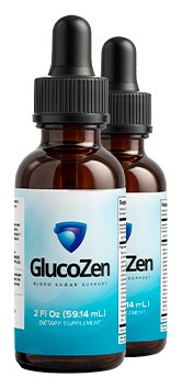 GlucoZen blood sugar support liquid supplement bottle